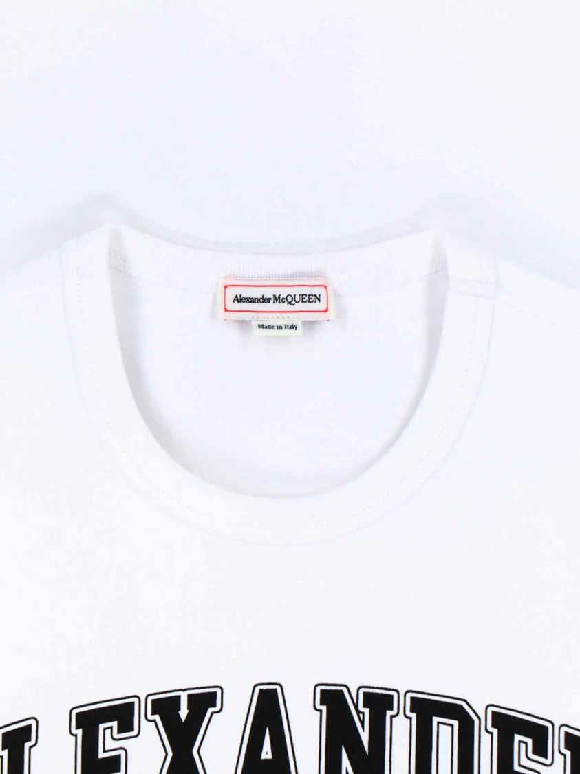 Alexander Mcqueen "Varsity" White Cotton T-Shirt