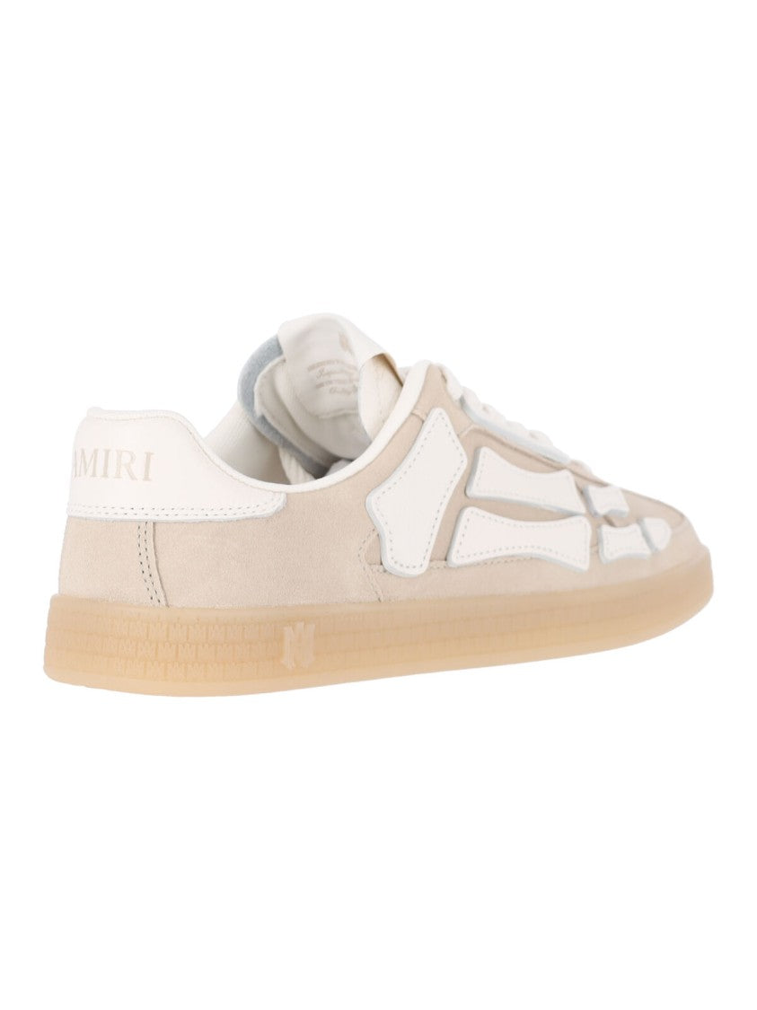 Amiri Beige Suede Skeletal Pattern Low-Top Sneakers