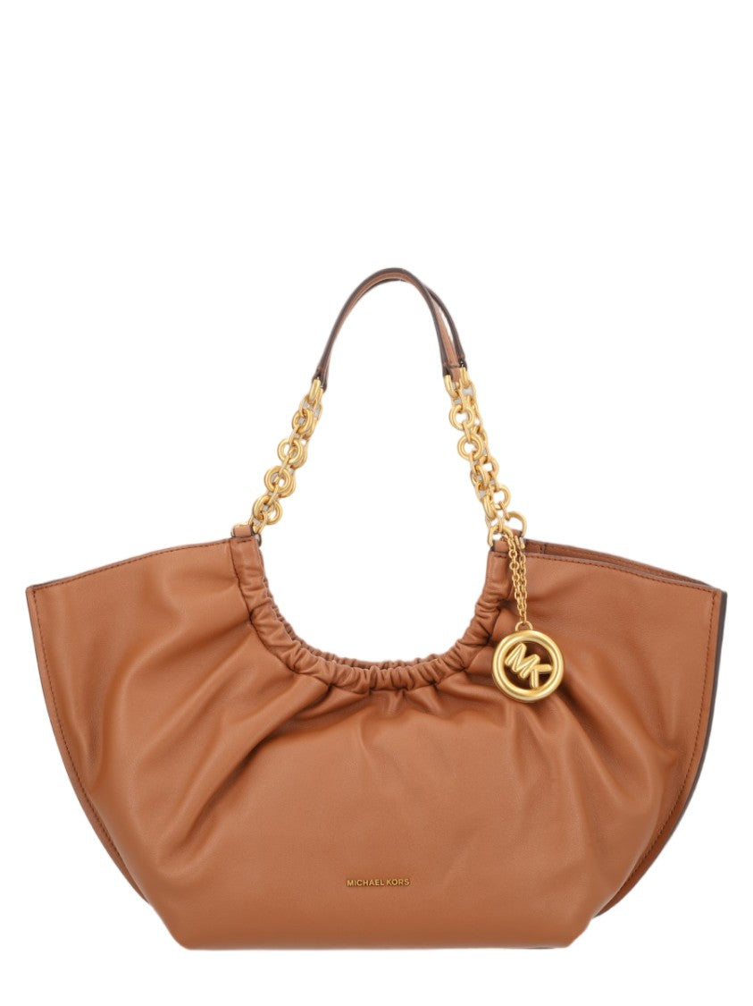 Michael Michael Kors Large Cow Leather Tote With Gathered Design And Gold-Tone Accents