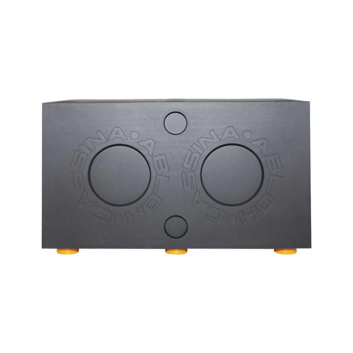 Cassina Rectangular Block In Matte Black Finish With Yellow Feet