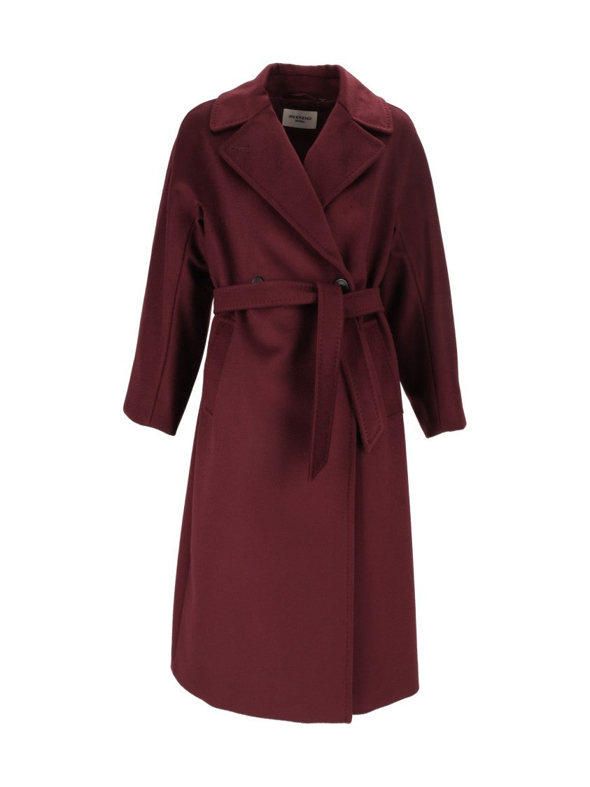 Max Mara Bordeaux Resina Belted Coat