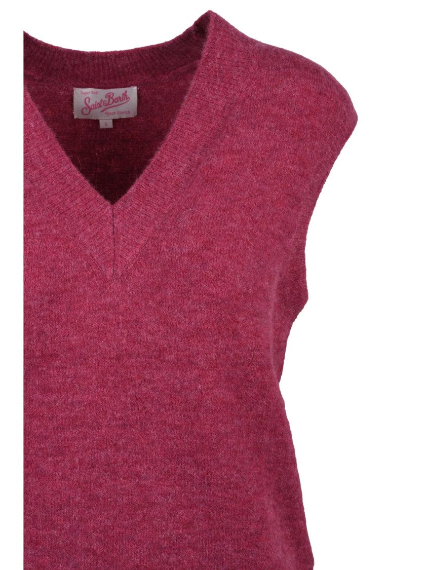 Mc2 Saint Barth Pink Alpaca-Blend Knit Vest