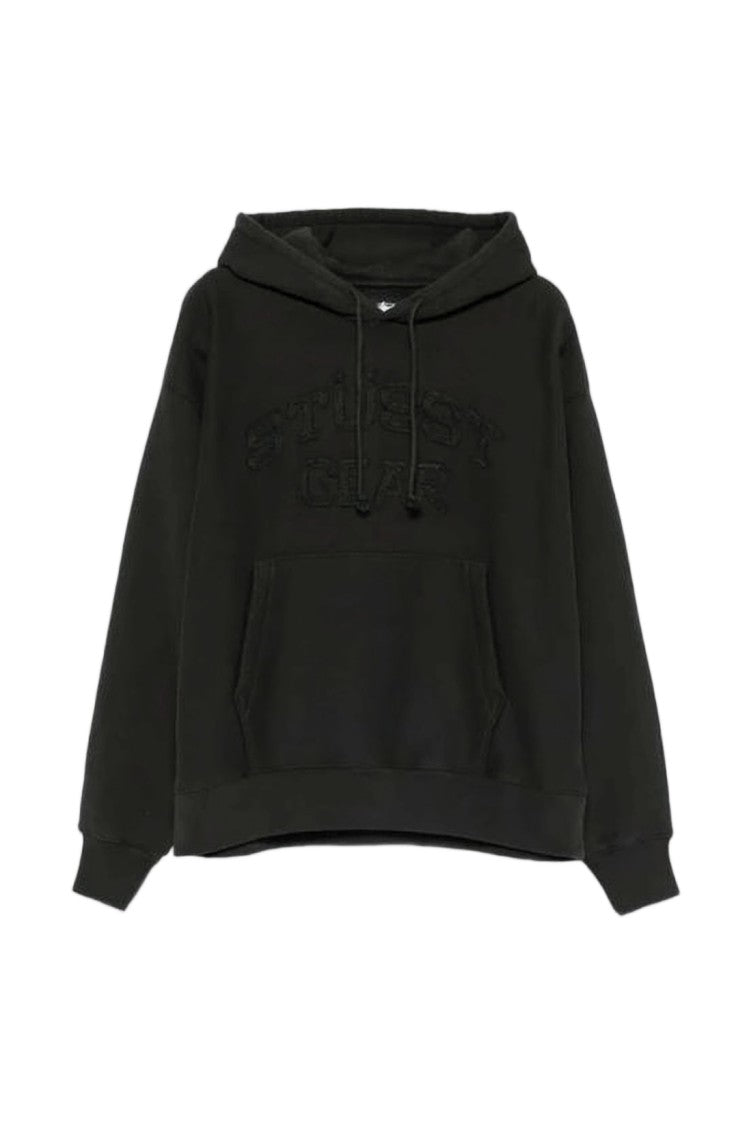 Stussy Relaxed-Fit Black Hoodie With Embossed Logo Detail