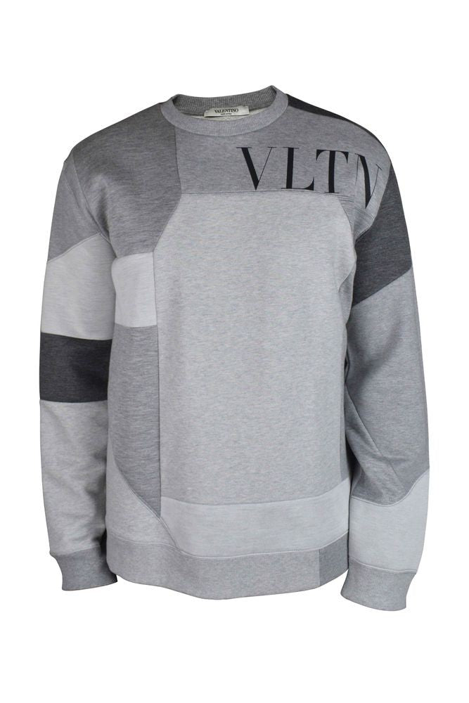 Valentino Garavani Patchwork Grey Cotton Sweatshirt