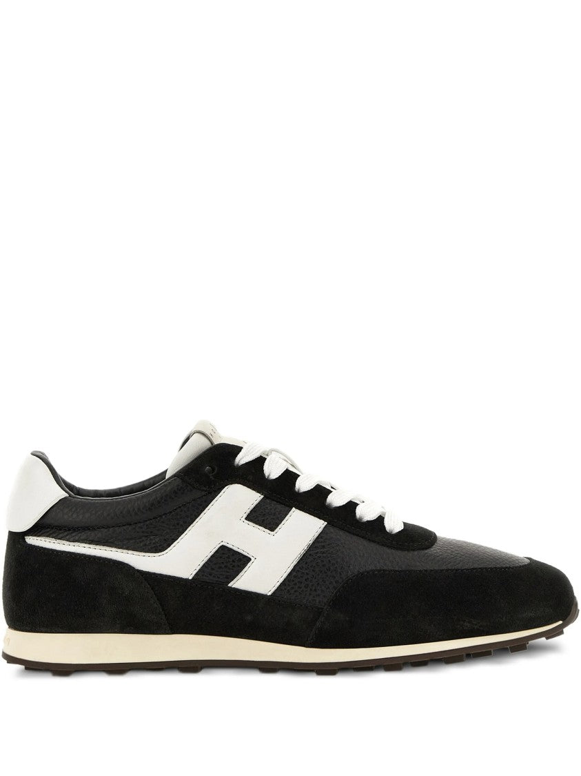 Hogan Black Low-Top White Accent Logo Sneakers