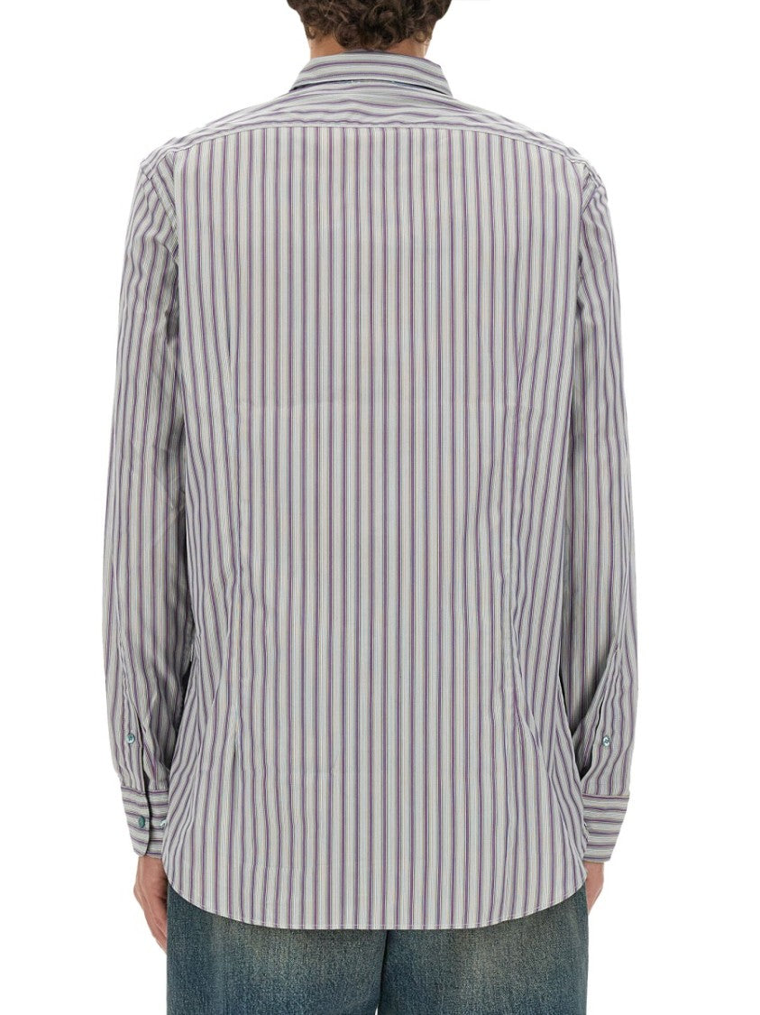 Etro Pegasus Logo Shirt With Vertical Striped Pattern