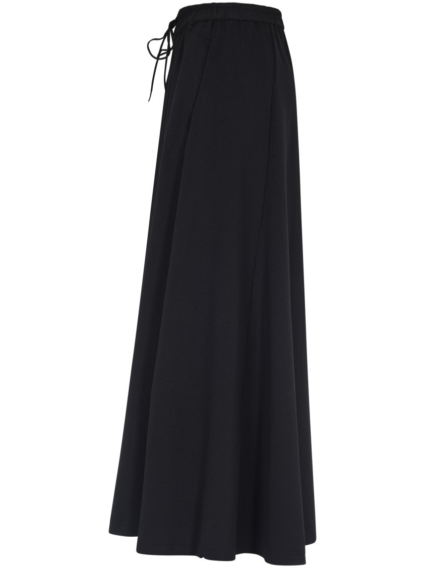 Y-3 Flowing Black Skirt With Elastic Waistband