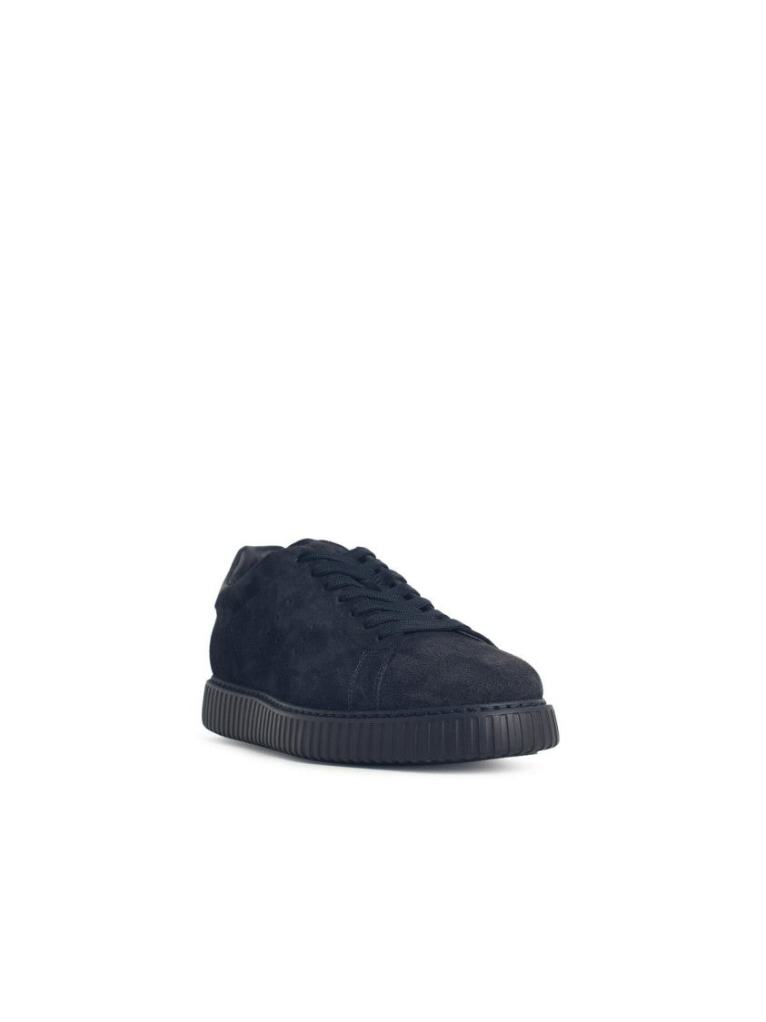 Hogan 'H Stripes' Blue Suede Sneakers