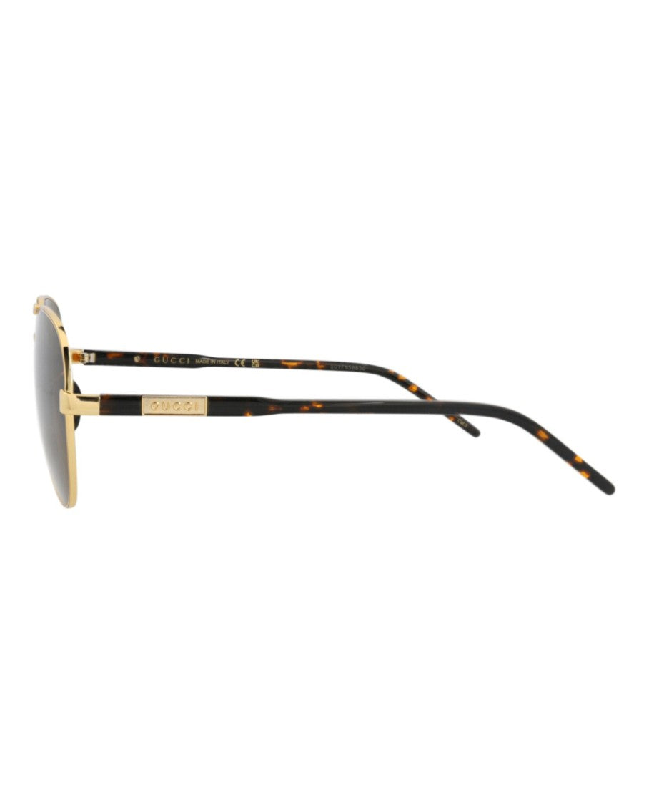 Gucci Aviator-Frame Metal Sunglasses