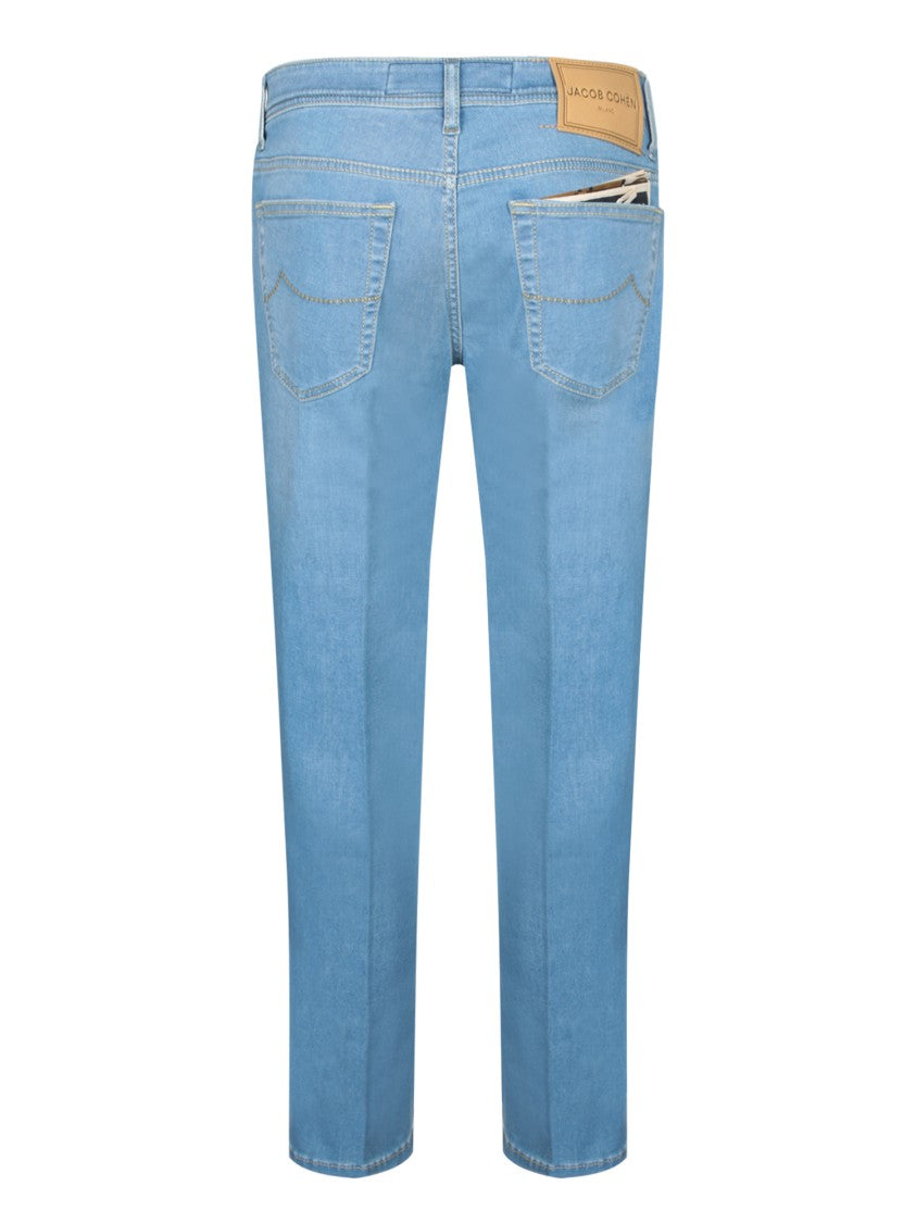 Jacob Cohen Carrot Fit Denim Jeans With Faded Light Blue Effect