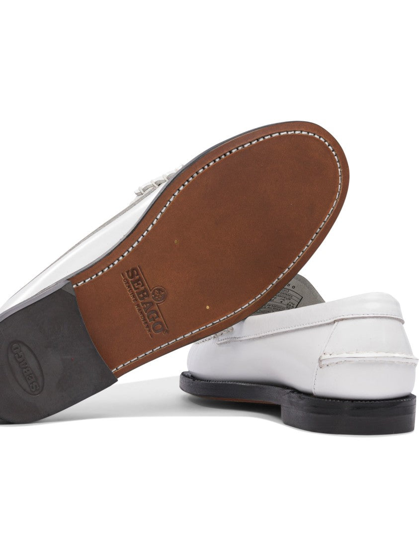 Sebago Classic White Leather Loafers
