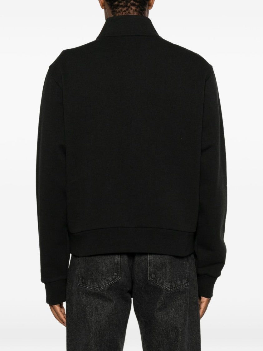 Moncler Cotton Fleece Stand Collar Zip-Up Sweatshirt