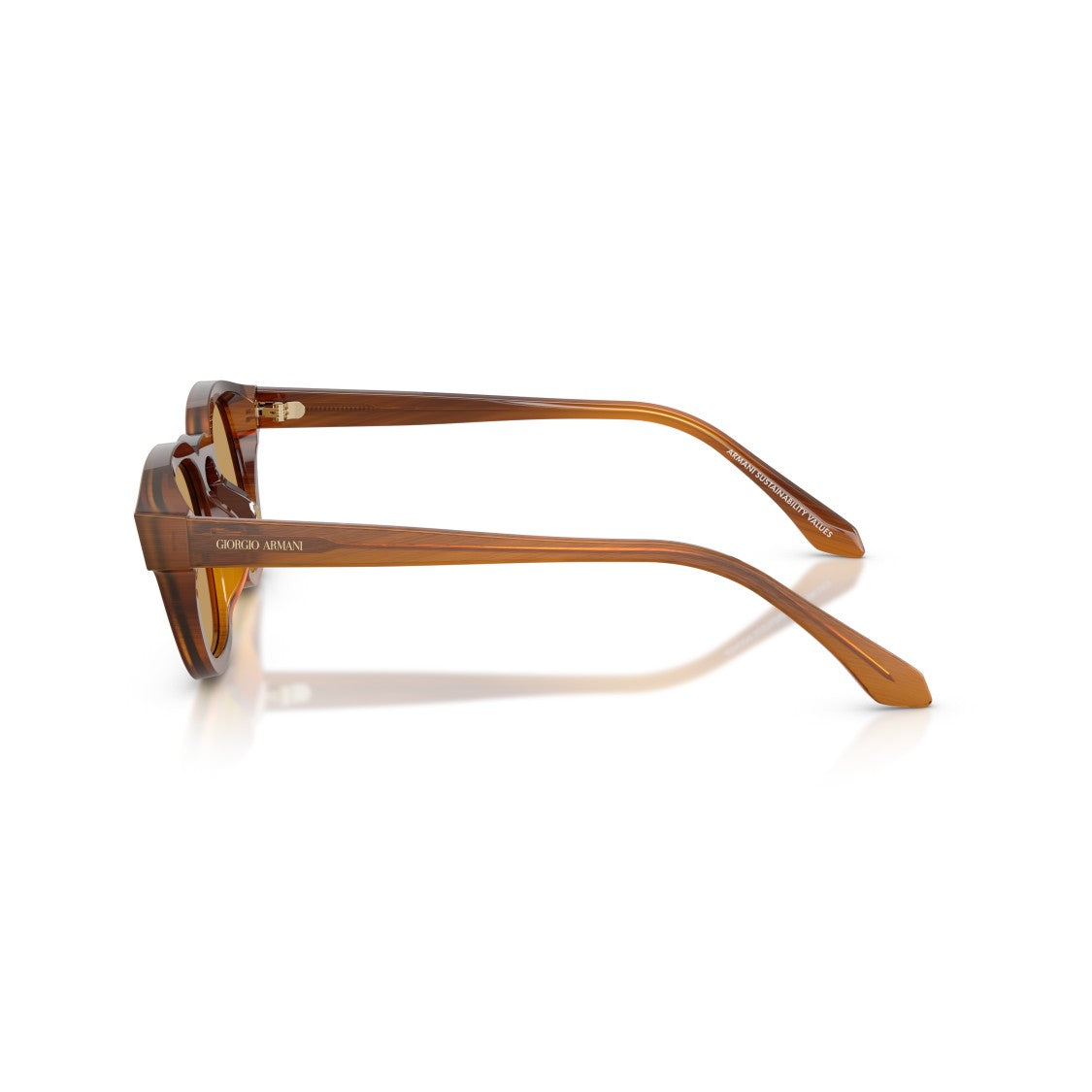 Giorgio Armani 0Ar8254u Translucent Brown Acetate Sunglasses With Rounded Square Frame