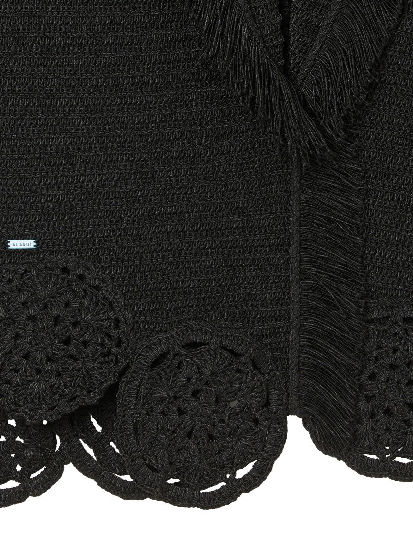 Alanui Island Memories Scalloped Fringe Knit Cardigan