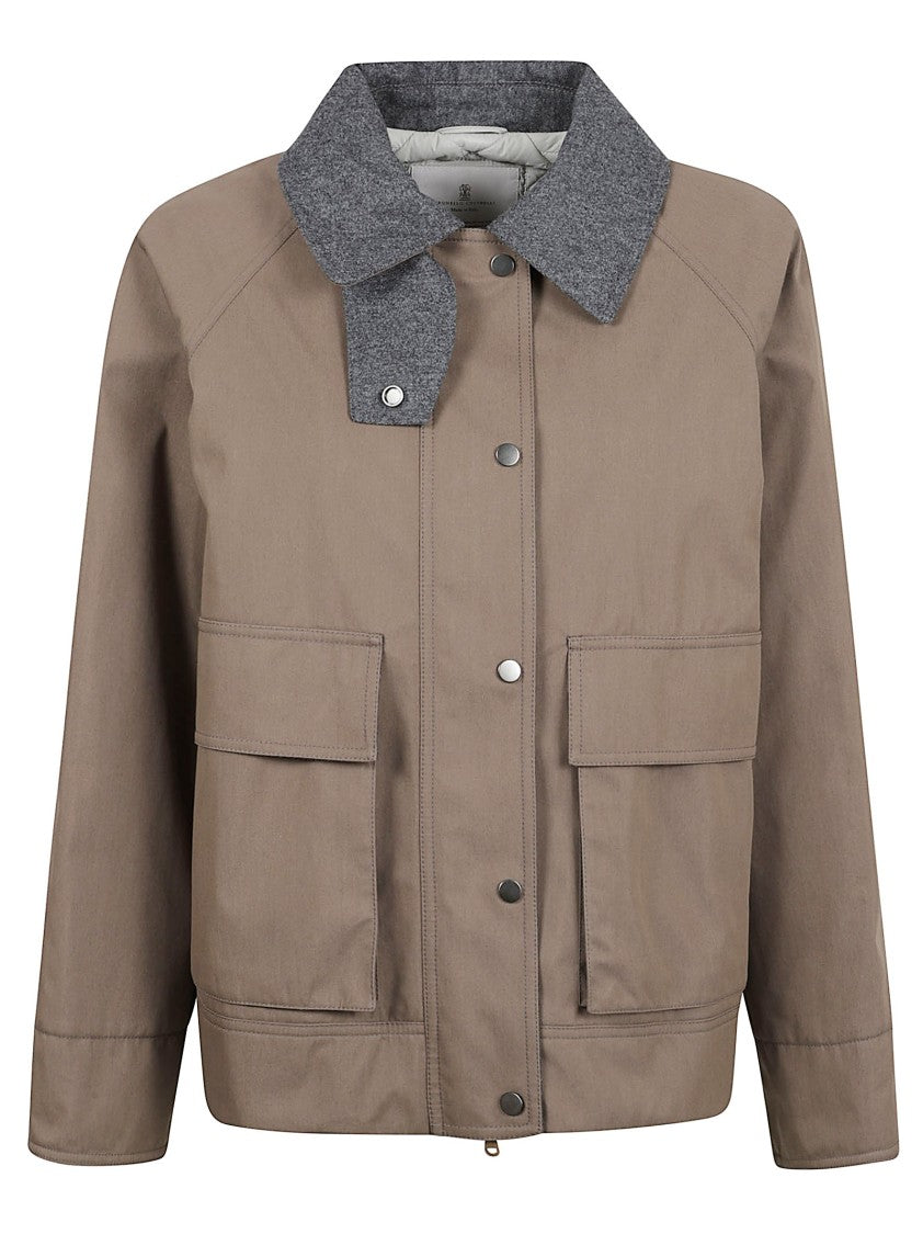 Brunello Cucinelli Boxy Short Coat With Double Zip Closure