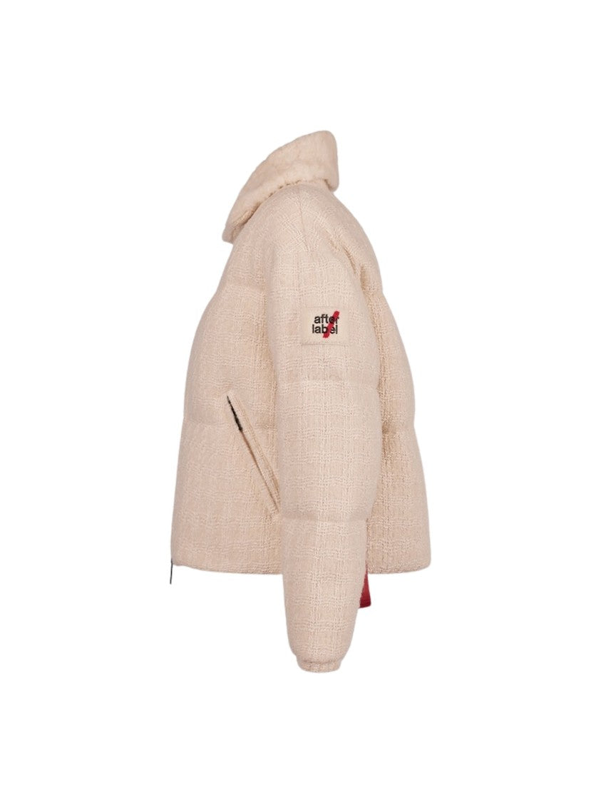 After Label Vostok Tweed Wool-Blend Faux-Shearling Down Coat
