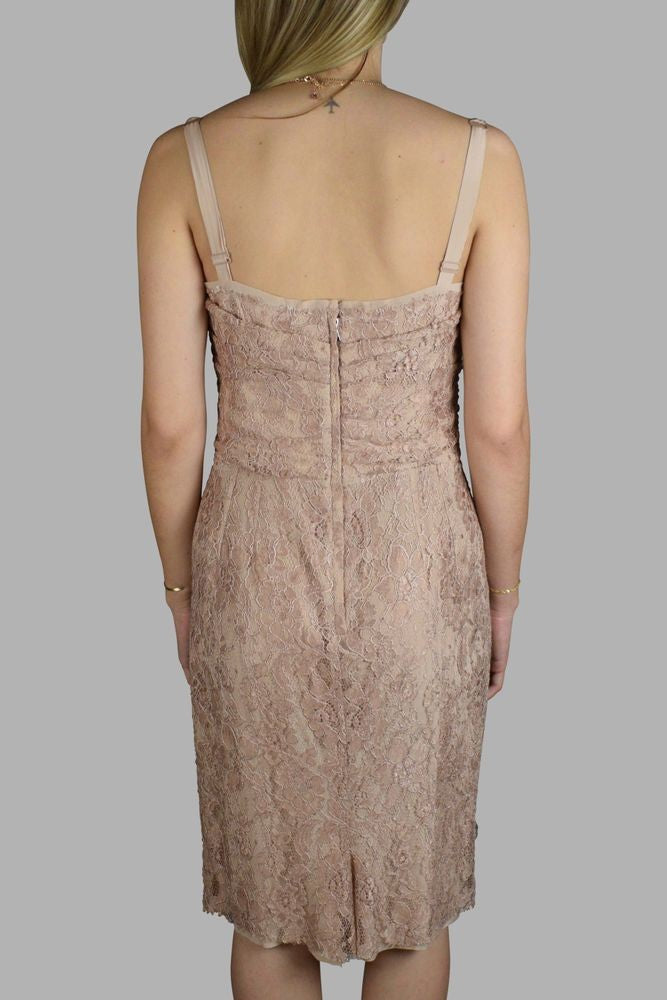 Dolce & Gabbana Suspender Mini Dress With Delicate Lace Overlay