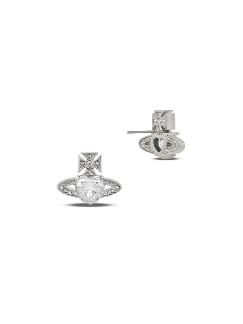 Vivienne Westwood Ariella Heart-Shaped Crystal Frame Earrings