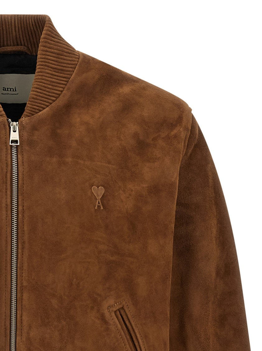 Ami Suede Bomber Jacket