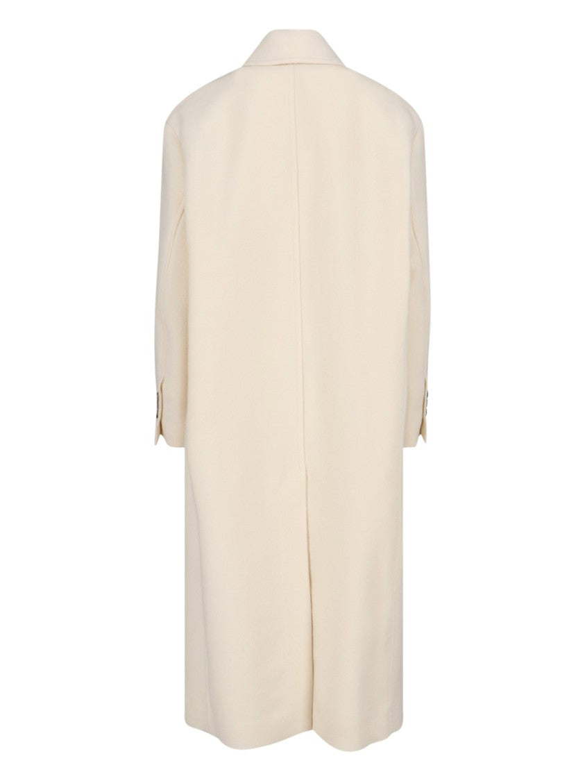 Ami Paris Double-Breasted Coat – White