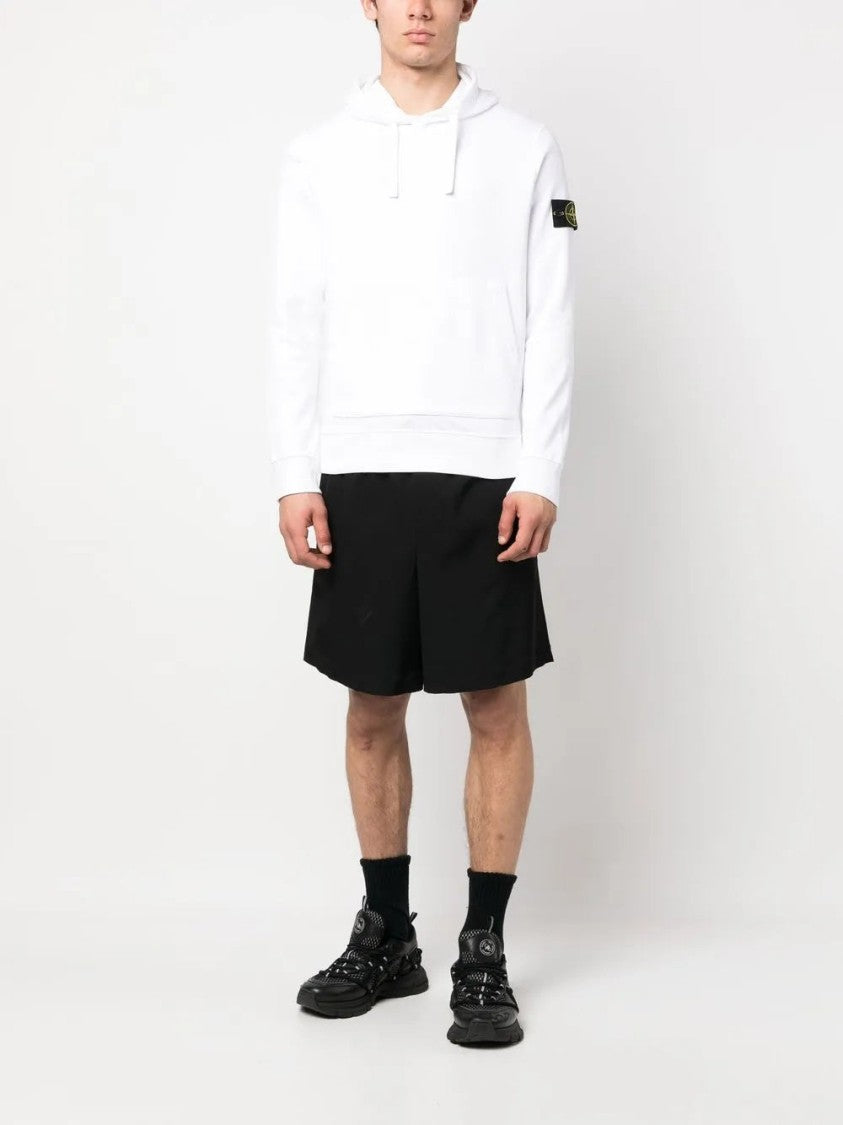 Stone Island Hoodie In Organic Cotton Fleece