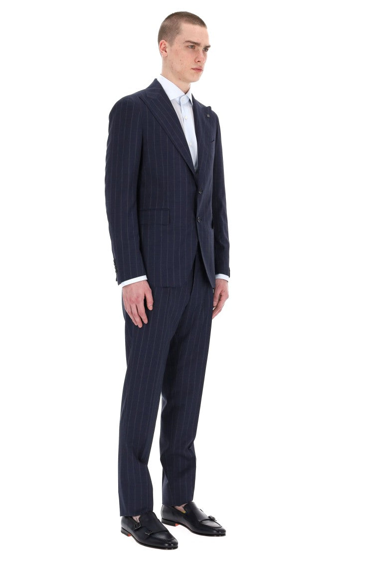 Tagliatore Pinstripe Wool Comfort Dress Line Vesuvio