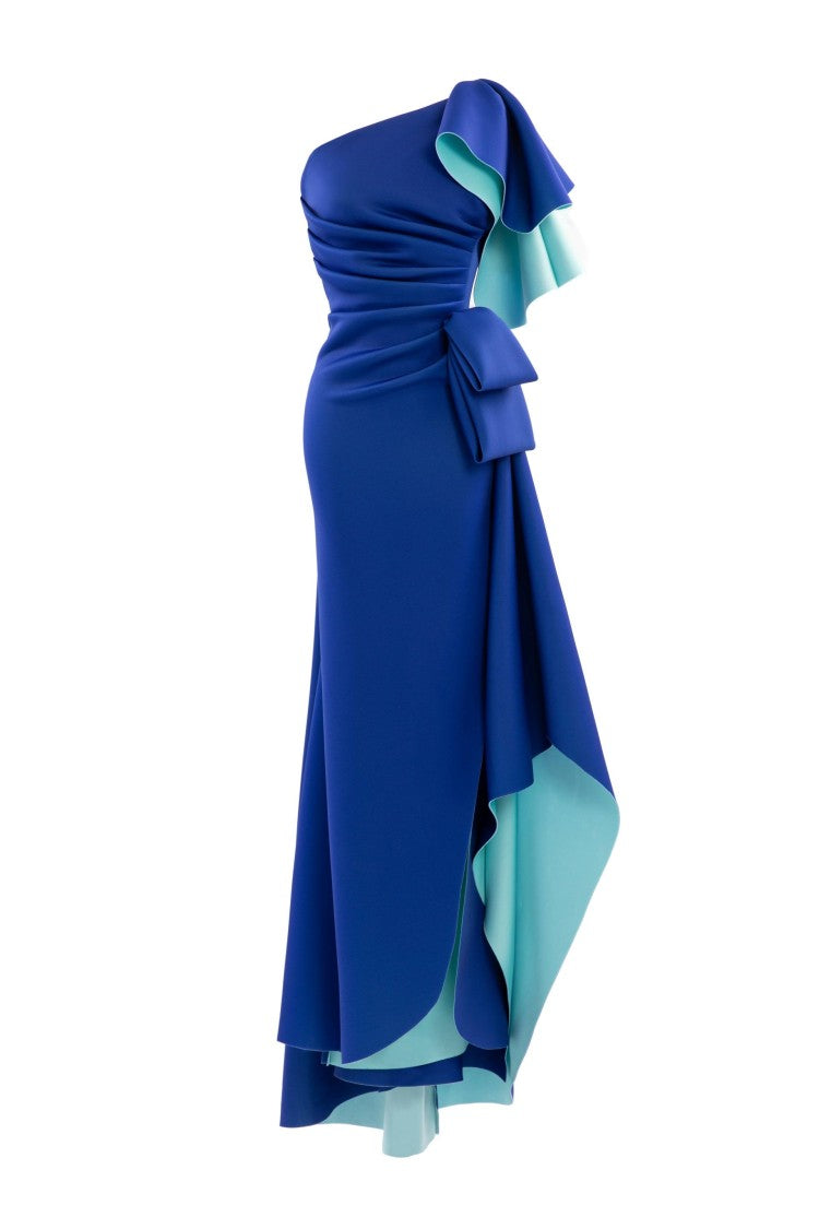 Saiid Kobeisy Double Faced Scuba Long Dress