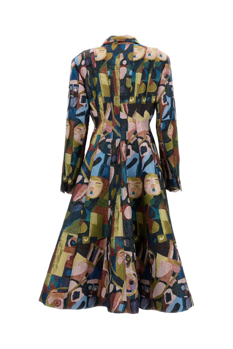 Anrealage Panel Patchwork Jacquard Coat