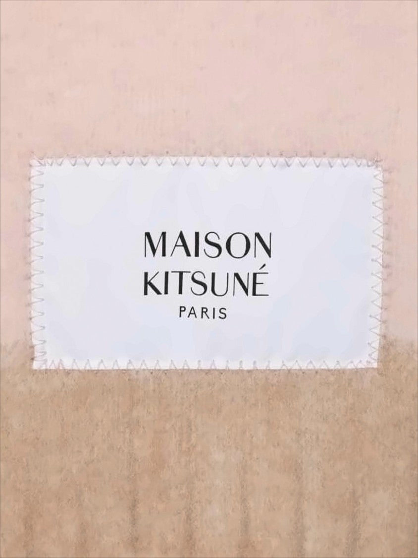 Maison Kitsuné Muted Striped Alpaca Blend Scarf