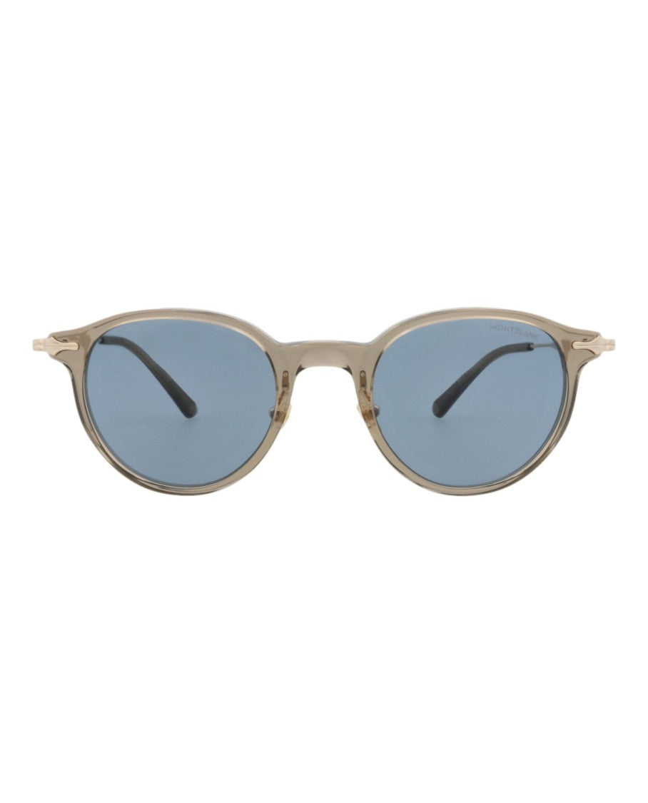 Montblanc Round-Frame Sunglasses In Recycled Acetate With Metal Temples
