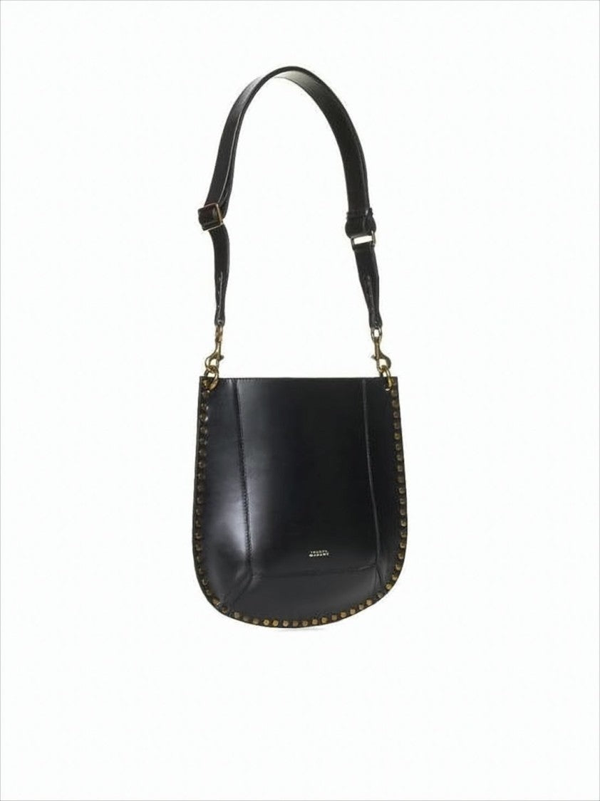 Isabel Marant Structured Calf Leather Shoulder Bag With Metallic Studs