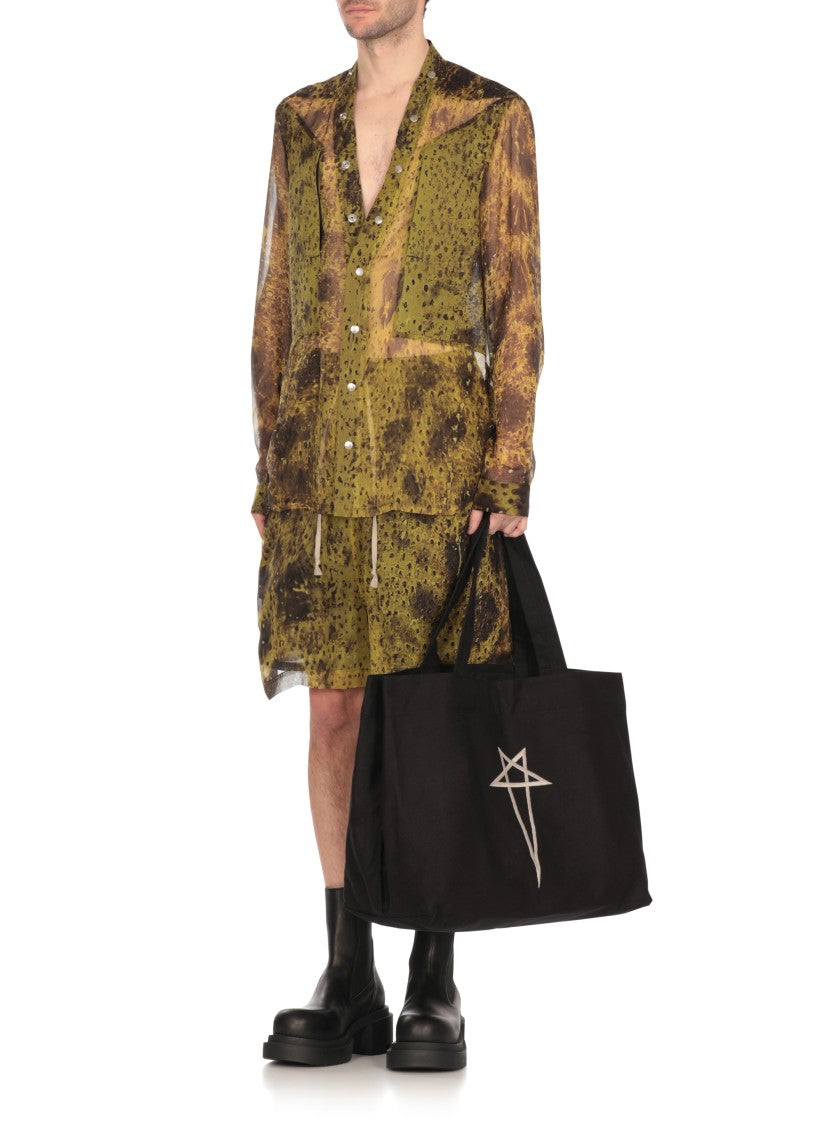 Rick Owens Black Cotton Shopping Bag