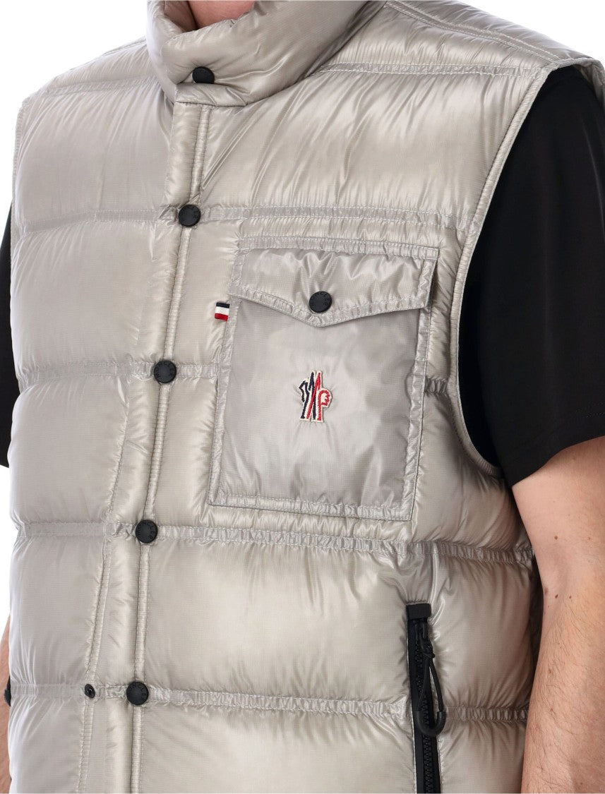 Moncler Sleek Sleeveless Down Jacket With Reflective Details
