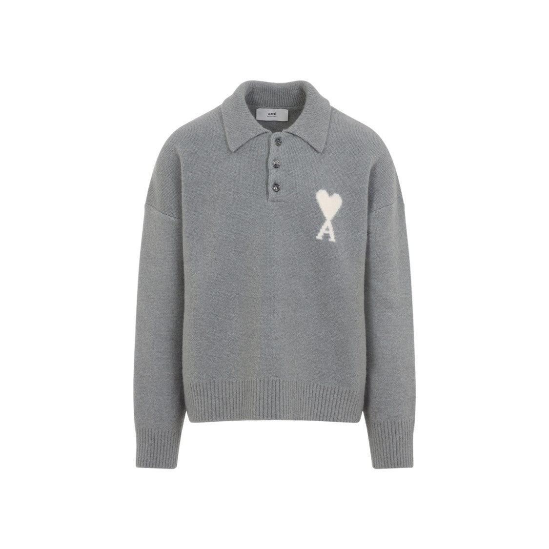 Ami Adc Grey Alpaca Polo