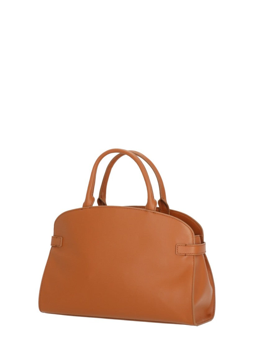 Coccinelle Sleek Leather Shoulder Bag With Golden Logo Accent