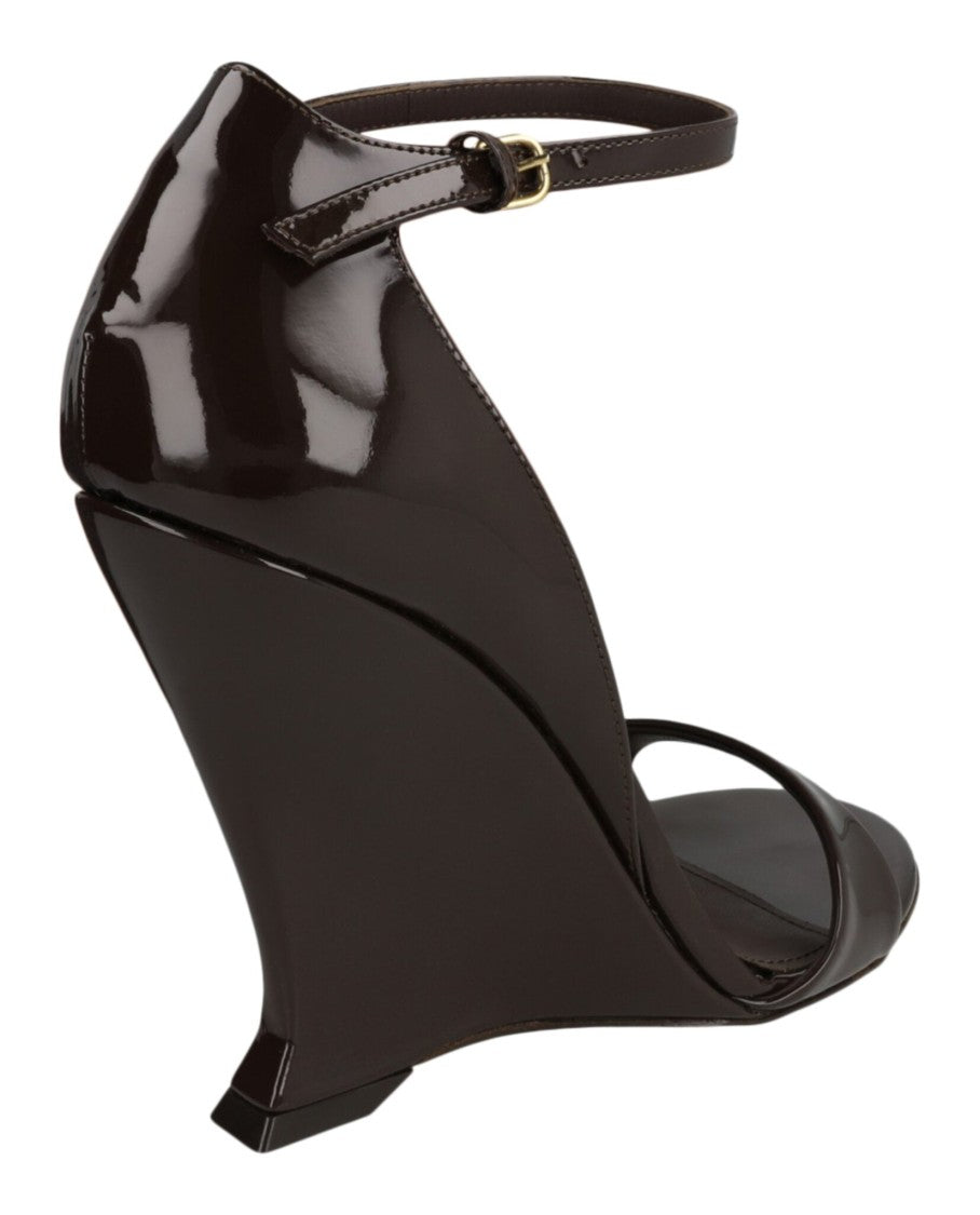 Ferragamo Vidette Patent Leather Wedge Sandals