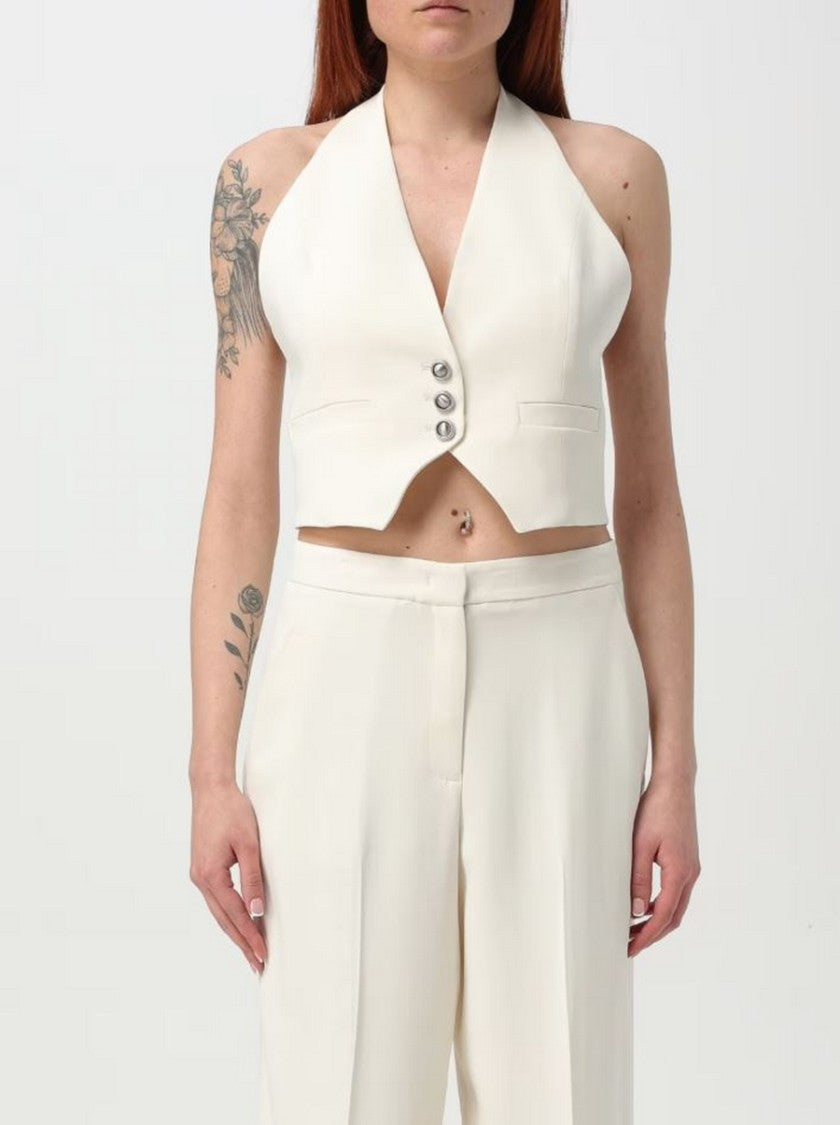 Pinko White Halter-Neck Waistcoat