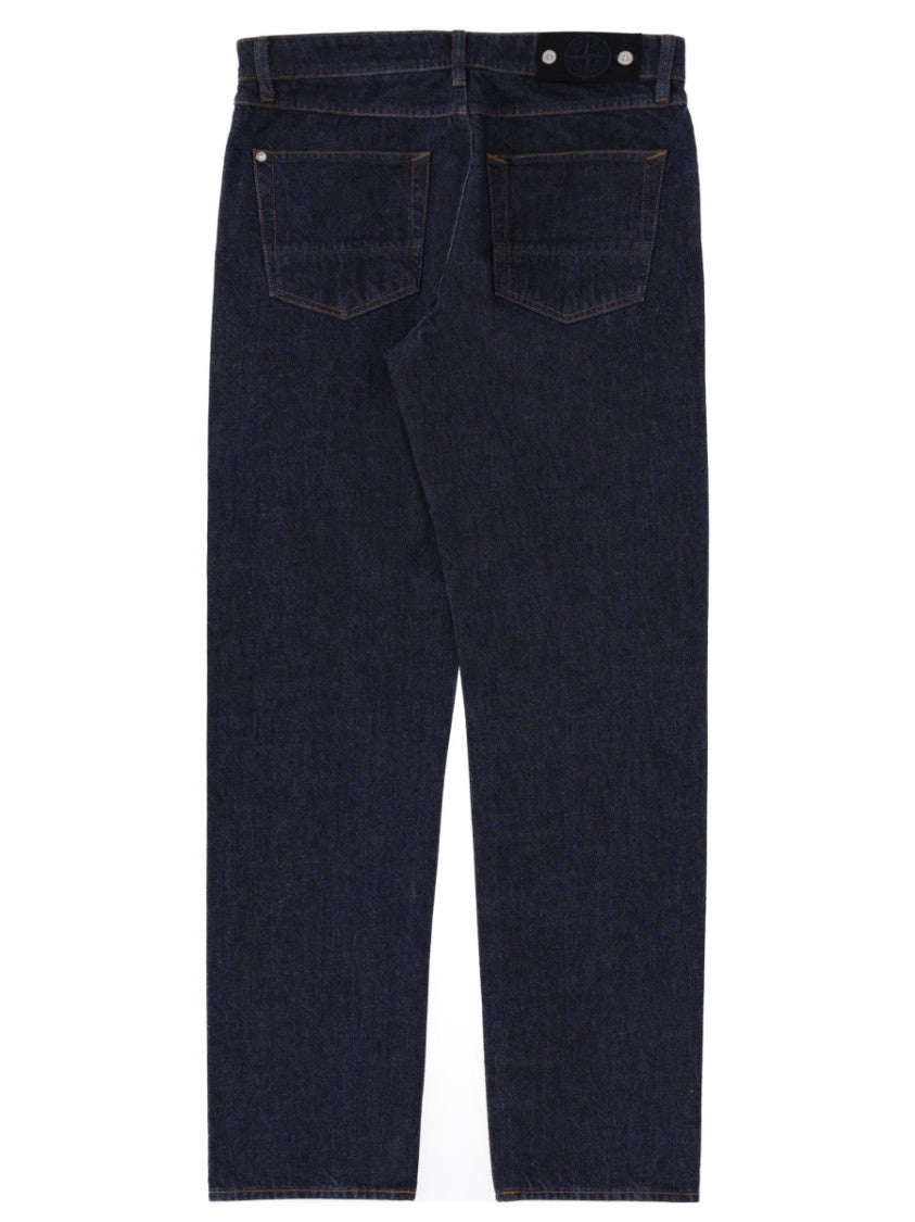 Stone Island Dark Indigo Straight-Leg Classic Denim Jeans