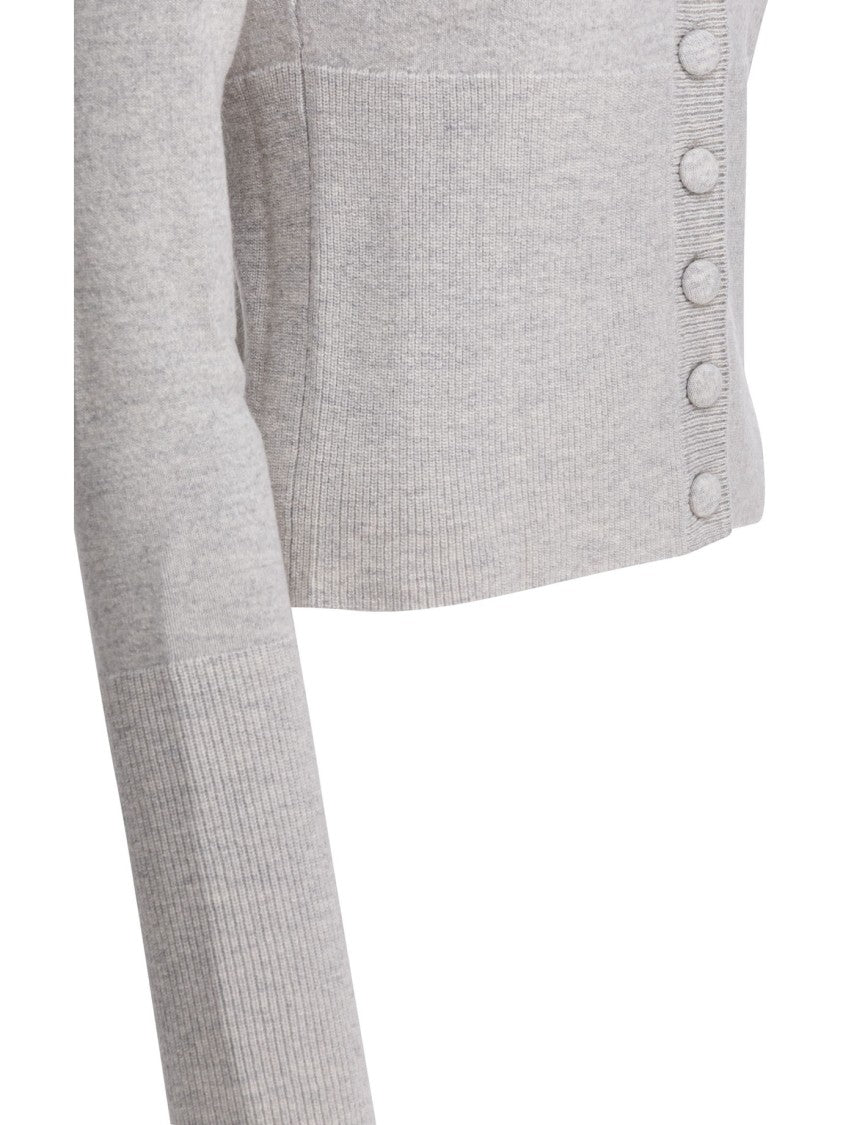 Chloé Fitted Wool Cardigan With Guipure Collar