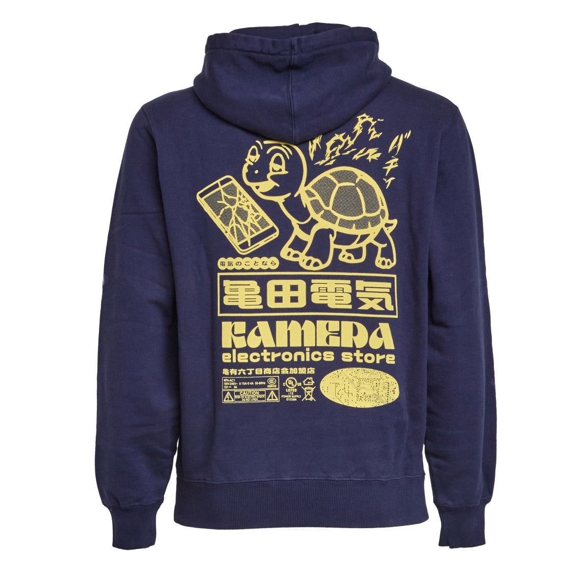 Edwin Maritime Blue Hooded Graphic Print Sweatshirt