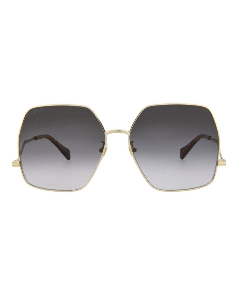 Gucci Square/Rectangle-Frame Metal Sunglasses