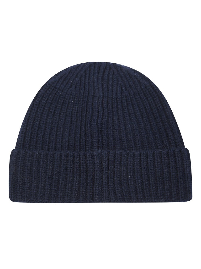 Stone Island Ribbed Knit Beanie With Folded Cuff