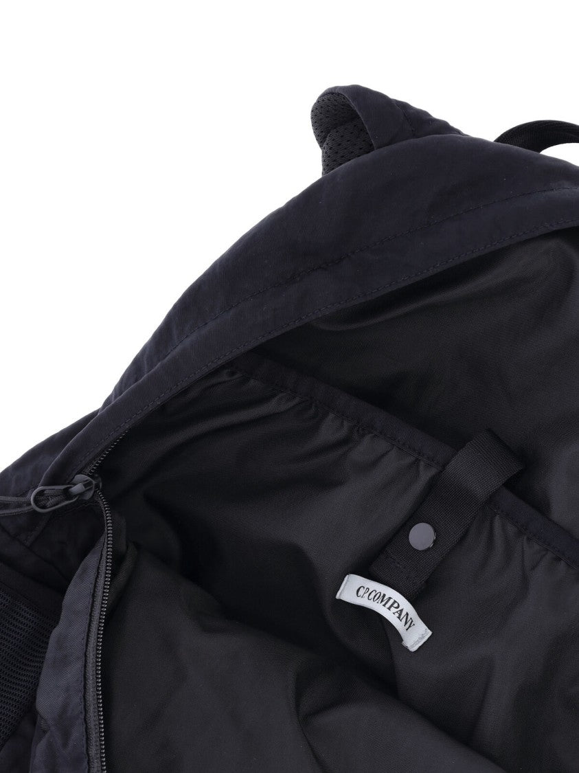 C.P. Company Black Backpack With Spacious Compartment And Padded Straps