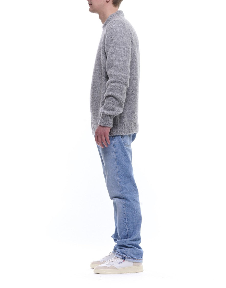 Fabrizio Del Carlo Men’S Grey Wool-Blend Crewneck Sweater