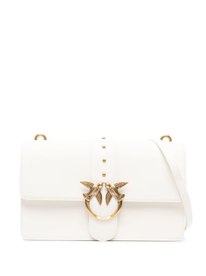Pinko Cloud White Calf Leather Handbag