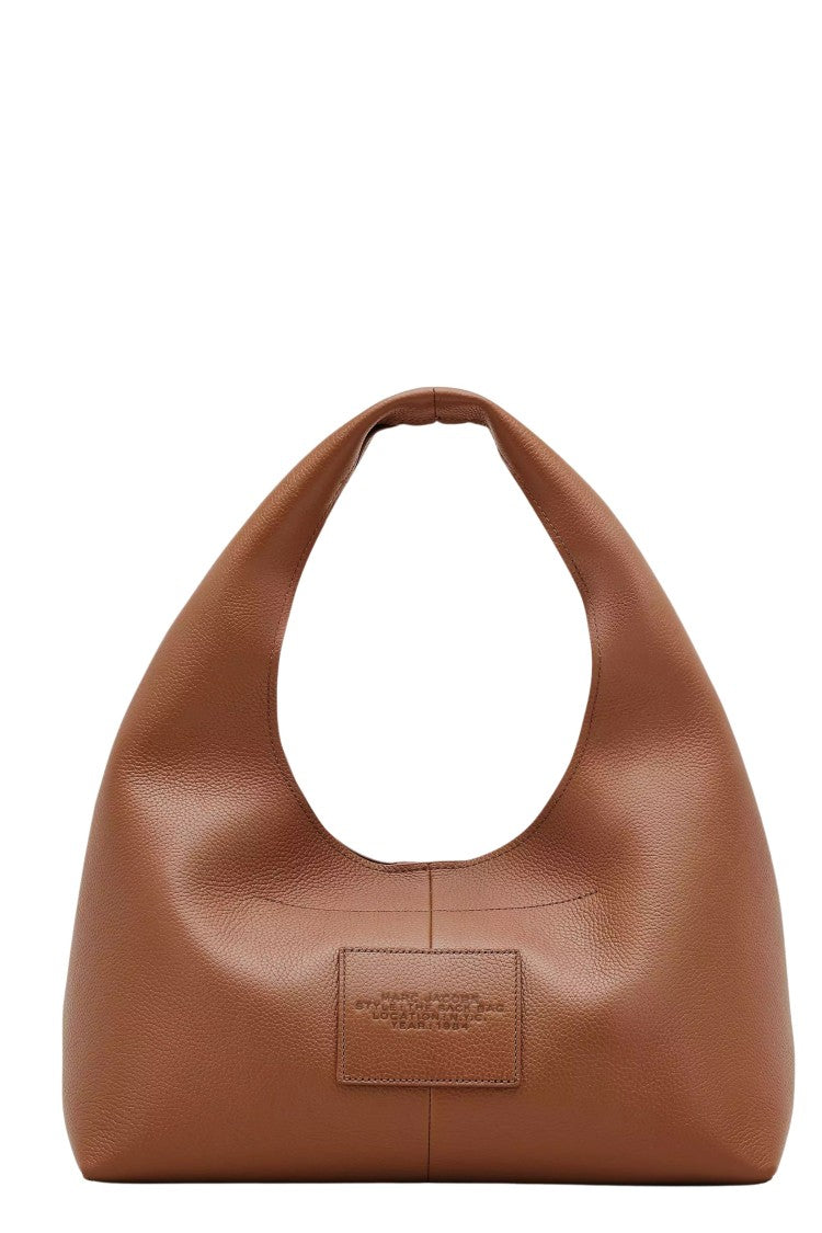Marc Jacobs Argan Oil The Sack Embossed Logo Leather Shoulder Bag