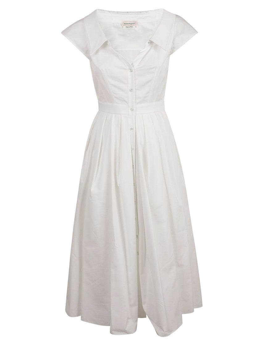 Alexander Mcqueen Button-Down Dress With Fitted Bodice