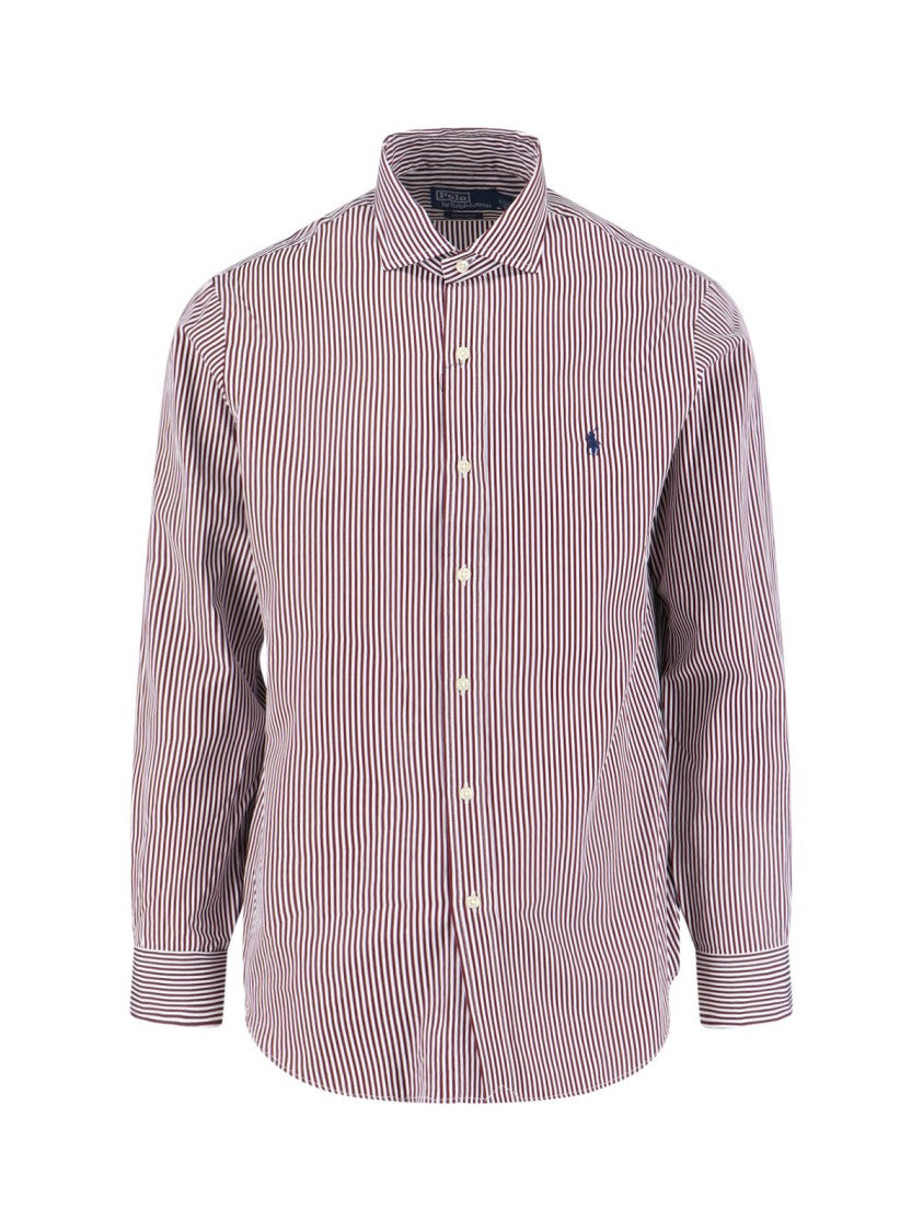Polo Ralph Lauren Red And White Striped Button-Up Shirt
