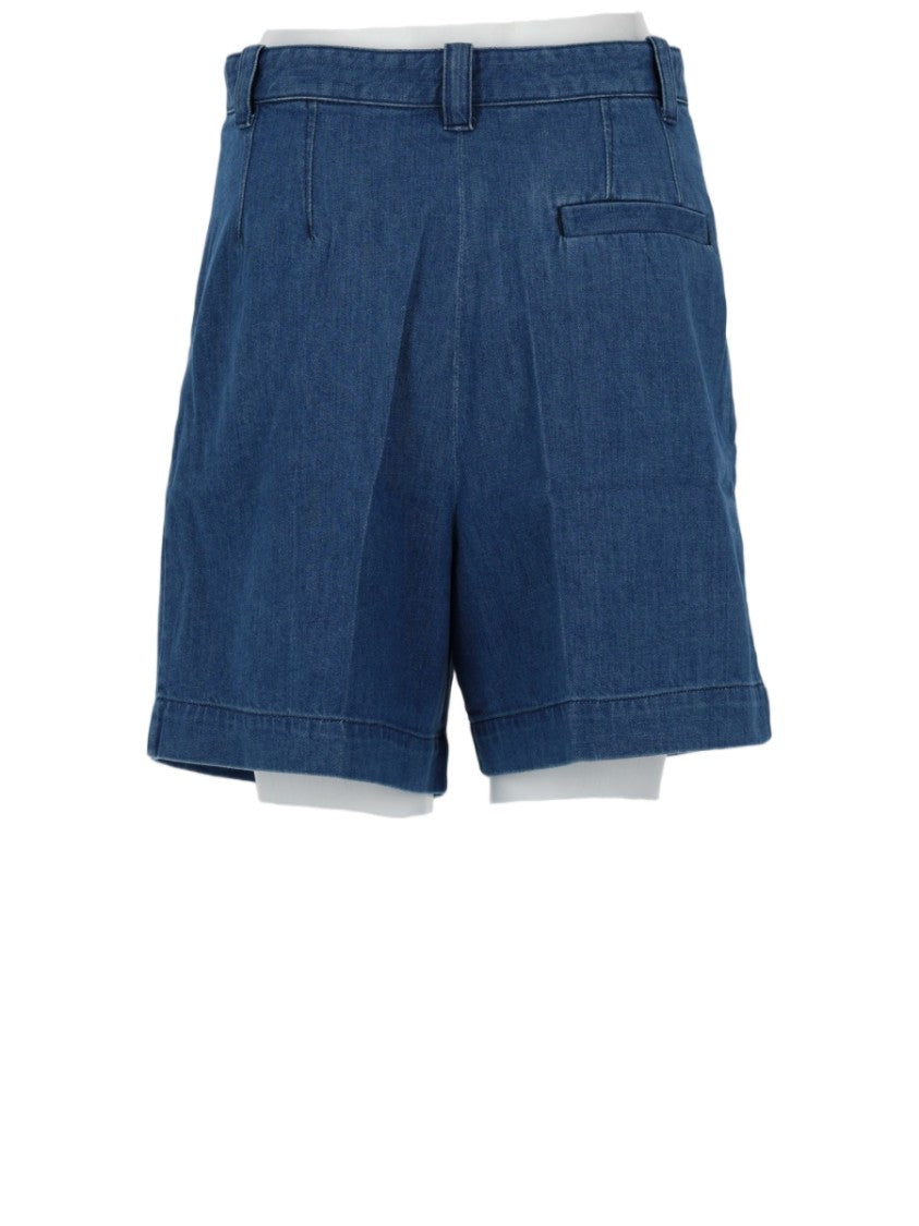 A.P.C. Nola Medium Blue High Waist Shorts