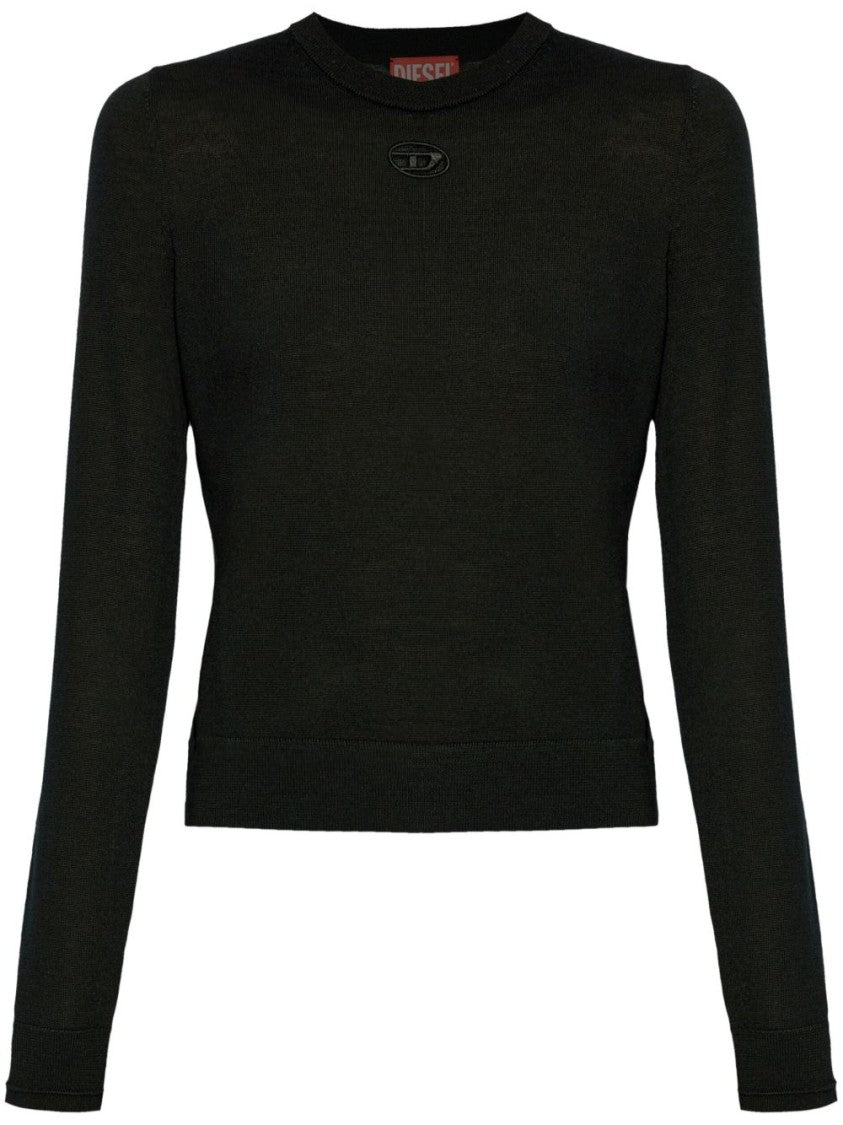 Diesel Black Cut Out Ribbed Logo Top